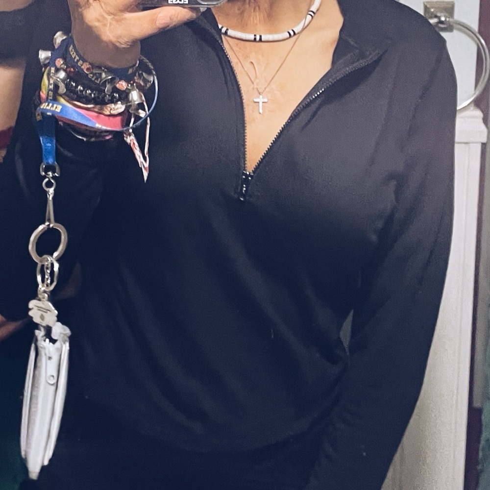 PINK Victoria's Secret Black Women's Half Zip Sweatshirt